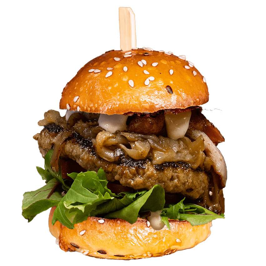 Classic slider with smoked pulled pork, caramelised onion and melted cheese