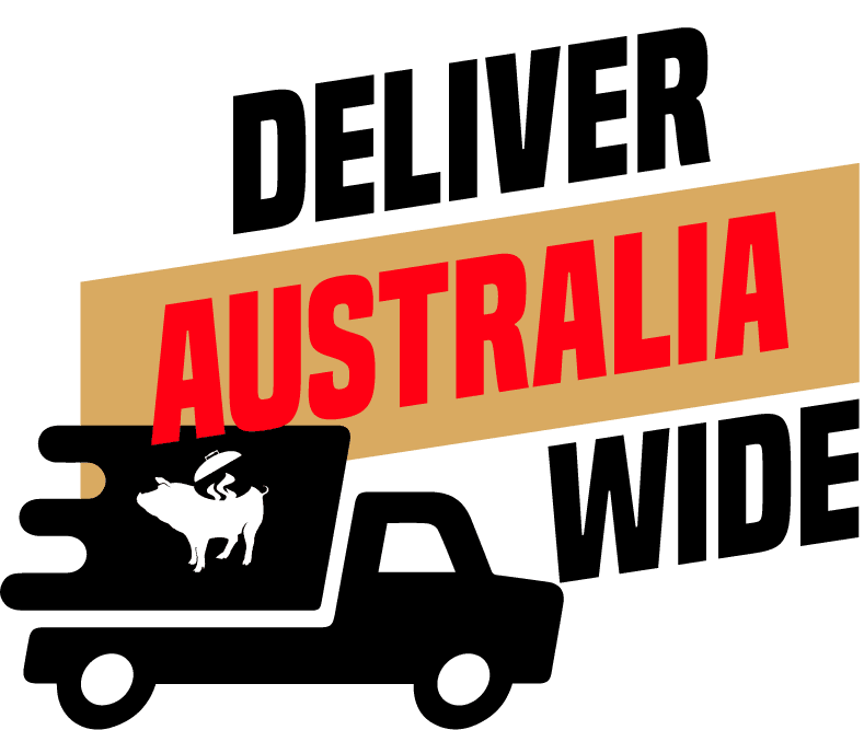 Deliver Australia Wide poster with a delivery truck and pig icon