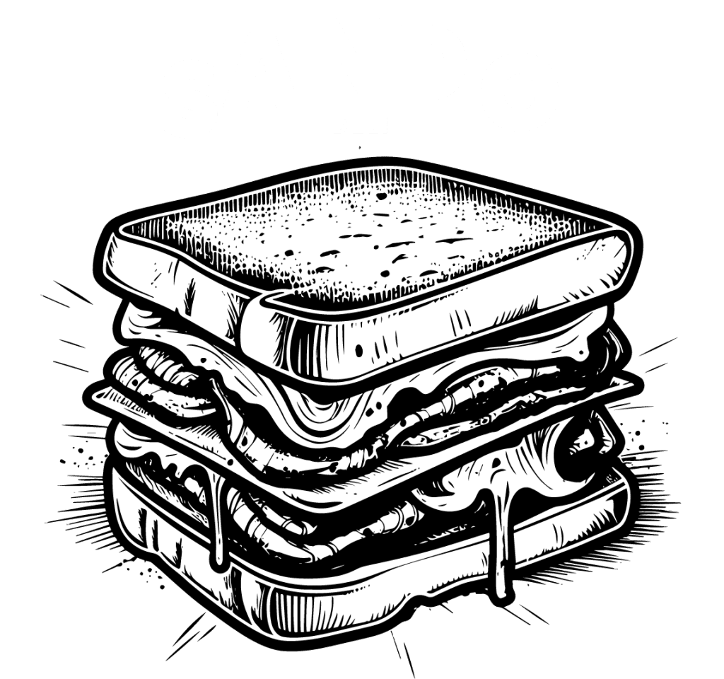 Sando Deli logo with an illustrated stacked sandwich