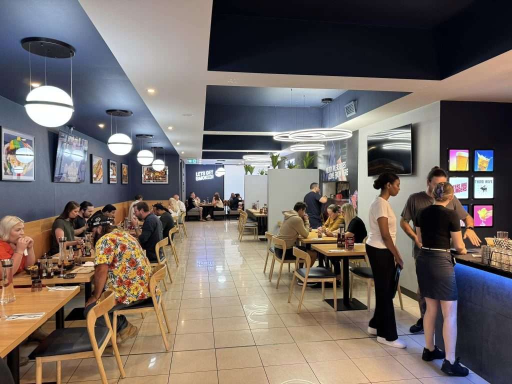Dining room full of guests at Third Wave BBQ Moorabbin