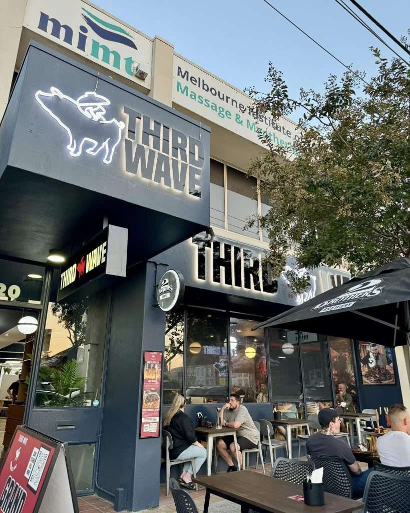 Third Wave BBQ Moorabbin shopfront with outdoor seating