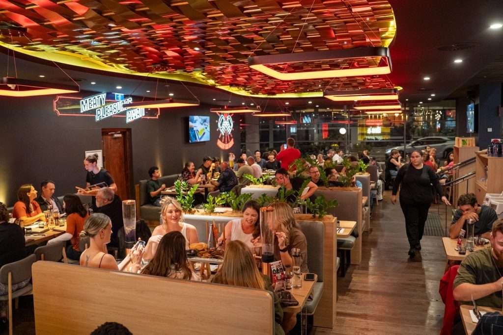 Guests dining at Third Wave BBQ Applecross