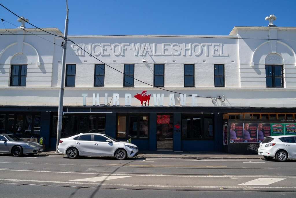 Third Wave BBQ Ascot Vale shopfront in the Prince of Wales Hotel building