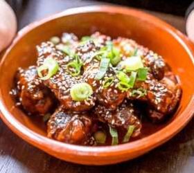 Bowl of sticky glazed BBQ meat bites